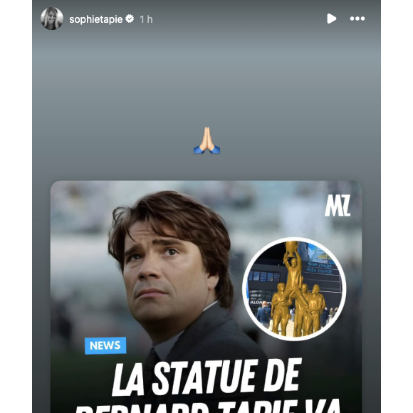 Sur Instagram, Sophie Tapie a partagé l’information