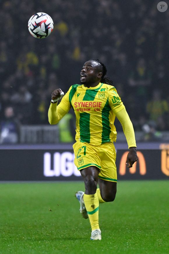 Football - Match de ligue 1 entre Nantes et Monaco (2-2) au stade de la Beaujoire à Nantes - Moses SIMON ( 27 - Nantes ) lors du match de ligue 1 entre le FC Nantes et l'AS Monaco au stade de la Beaujoire le 10 janvier 2025 à Nantes, France. ( Photo by Dante Badano / PsnewZ ) -
