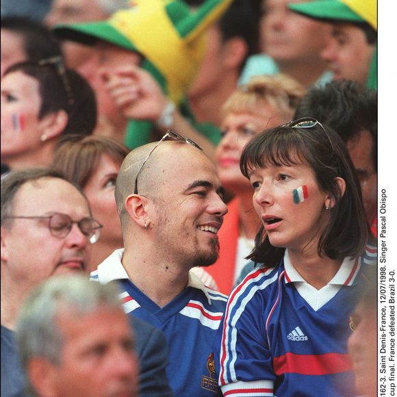 Saint Denis-France, 12/07/1998. Le chanteur Pascal Obispo a assisté à la finale de la coupe du monde de football 1998. La France a battu le Brésil 3-0. © Lionel Hahn/ABACA