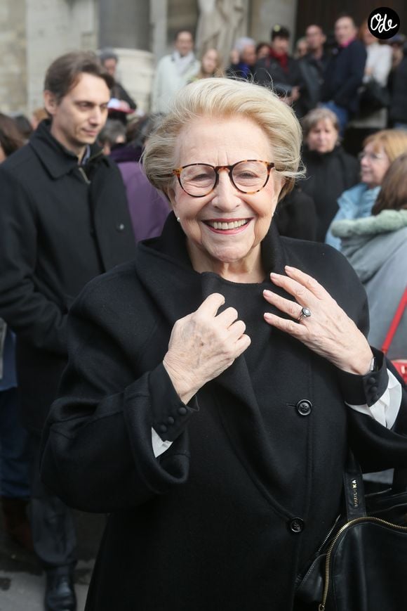 Vline Buggy, auteure, parolière lors de la messe hommage à Claude François en l'église Notre-Dame d'Auteuil à Paris le 10 mars 2018. Cette commémoration marque le 40ème anniversaire de la mort du chanteur. Ses obsèques ont été célébrées au même endroit le 15 mars 1978. © CVS / Bestimage