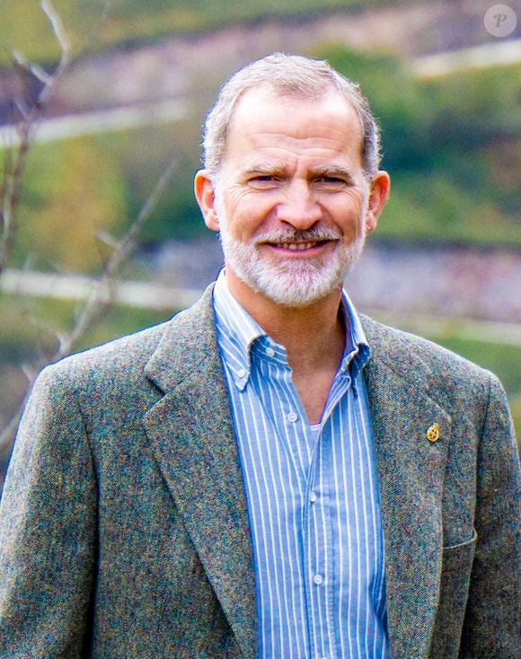 Le roi Felipe VI - La famille royale d'Espagne lors de la cérémonie de remise des prix pour la ville exemplaire des Asturies 2024 à Sotres. Le 26 octobre 2024. Backgrid USA / Bestimage