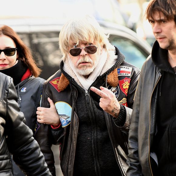Renaud Sechan, Lola Sechan lors des obsèques de Thierry Sechan au cimetière Montparnasse le 16 janvier 2019 a Paris, France. Photo by ABACAPRESS.COM