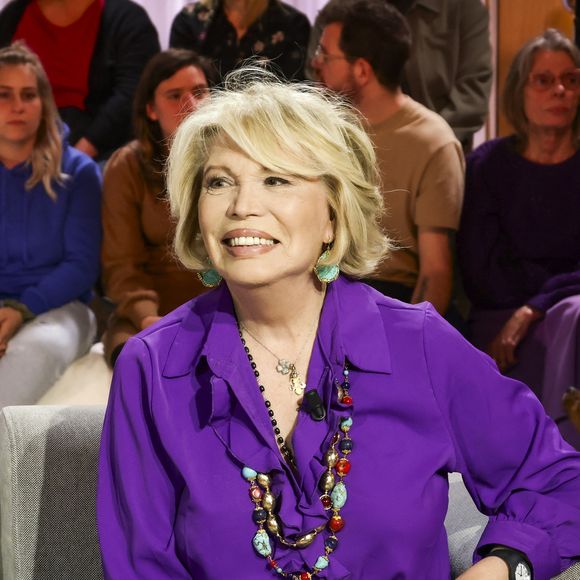 Exclusif - Amanda Lear sur plateau de l'émission "Animalement Vôtre" présentée par B.Montiel et diffusée le 4 janvier 2026 sur France 3, à Paris, France, le 3 décembre 2025. © Jack Tribeca/Bestimage