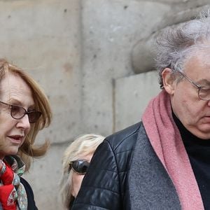 Dominique Besnehard et Nathalie Baye arrivent à la cérémonie d'enterrement de l'actrice Marion Game à l'église Saint Roch à Paris, France, le 31 mars 2023. © Nasser Berzane/Abacapress.com