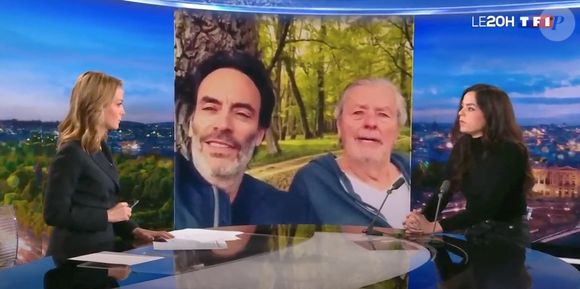 Captures d'écran d'Anouchka Delon qui a pris la parole face aux dernières accusations de son frère, Anthony sur le plateau du JT de Audrey Crespo-Mara sur TF1 le 7 janvier 2023 © TF1 via Bestimage