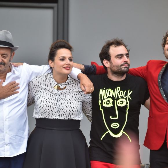 La famille Chedid (Louis, Matthieu, Joseph et Anna Chedid) réunie pour un concert lors de la Fête de l'Humanité 2015 dans le Parc de la Courneuve à Paris, le 13 septembre 2015.