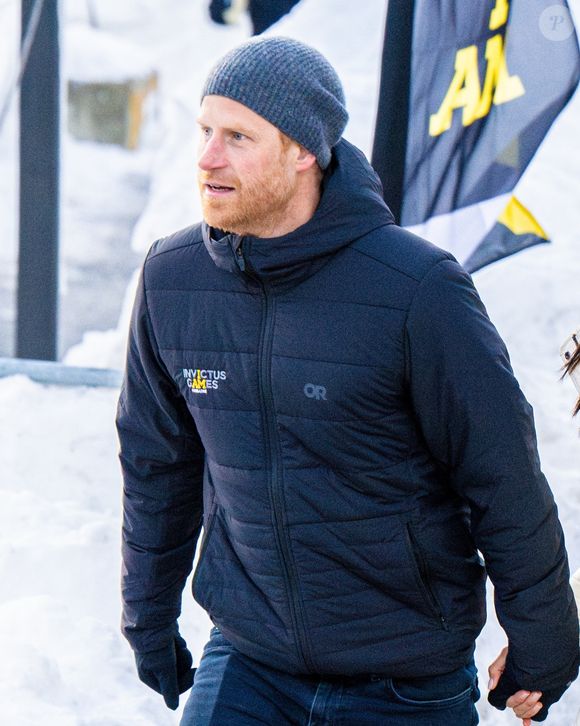 Le prince Harry et Meghan Markle font une apparition à la cérémonie d'accueil de Whistler lors des Jeux Invictus Vancouver Whistler 2025. Le couple a rejoint les athlètes et les supporters à Vancouver, au Canada, le 10 février 2025, pour lancer les prochains jeux ©Backgrid USA / Bestimage