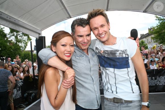 Nathalie Nguyen (Masterchef 2), Laurent Luyat, Cyril Féraud - L'émission phare de l’avant-étape sur France 3, le "Village Départ" achève son dernier Tour à Chantilly le 24 juillet 2016.   © JLPPA / Bestimage