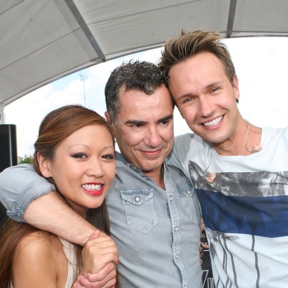 Nathalie Nguyen (Masterchef 2), Laurent Luyat, Cyril Féraud - L'émission phare de l’avant-étape sur France 3, le "Village Départ" achève son dernier Tour à Chantilly le 24 juillet 2016.   © JLPPA / Bestimage