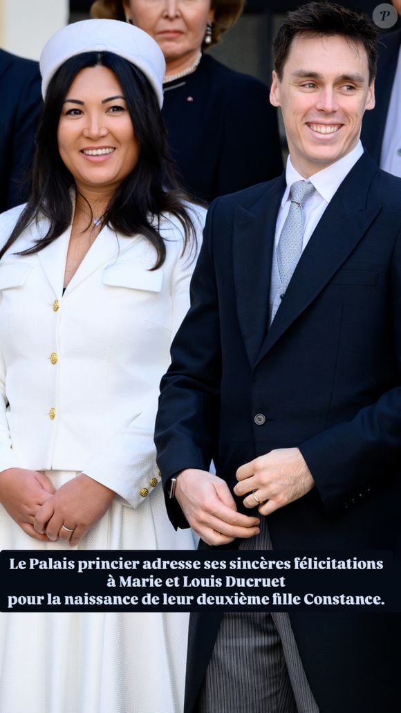 Le palais princier de Monaco s'est exprimé officiellement sur l'heureux événement de Louis et Marie Ducruet, via son compte Instagram