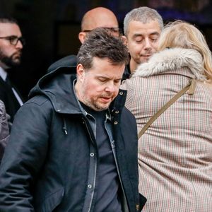 Nicolas Demorand - Obsèques de Sébastien Demorand à la Coupole du crématorium du cimetière du Père-Lachaise à Paris, France, le 31 janvier 2020.