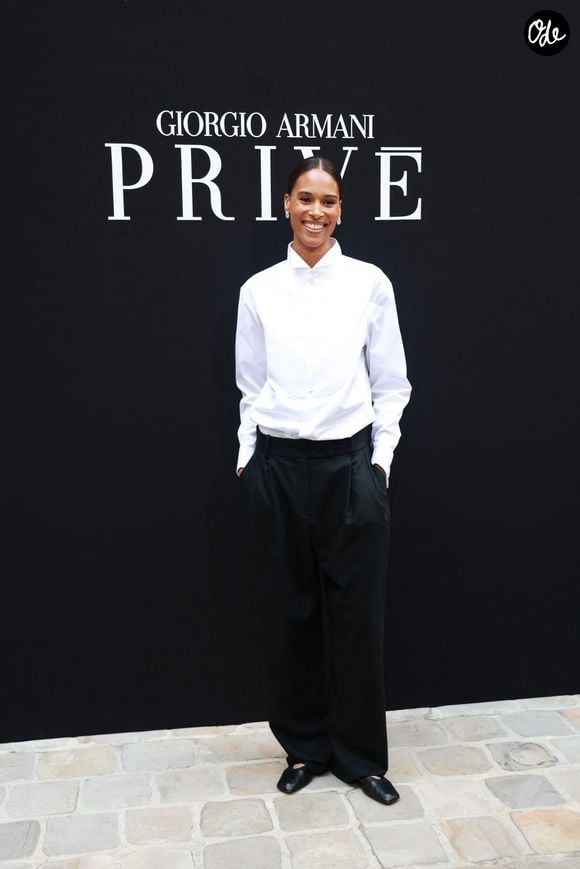 Cindy Bruna au défilé Giorgio Armani Privé "Collection Haute Couture Automne/Hiver 2026-2027" lors de la Fashion Week de Paris, le 7 juillet 2026