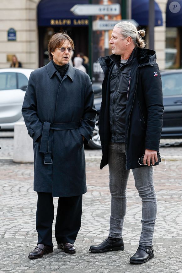 Daniel Bravo et Emmanuel Petit - Arrivées à la cérémonie religieuse en hommage à Rolland Courbis dans l'église de la Madeleine à Paris, France, le 14 janvier 2026. © Jacovides-Moreau/Bestimage