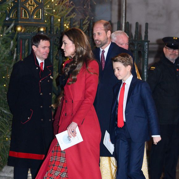 Catherine (Kate) Middleton, princesse de Galles, Le prince William, prince de Galles, Le prince Louis de Galles - La famille royale d'Angleterre assiste à la messe "Together At Christmas Carol" à l'abbaye de Westminster à Londres, Royaume-Uni le 6 Décembre, 2024 © GOFF INF / BESTIMAGE
