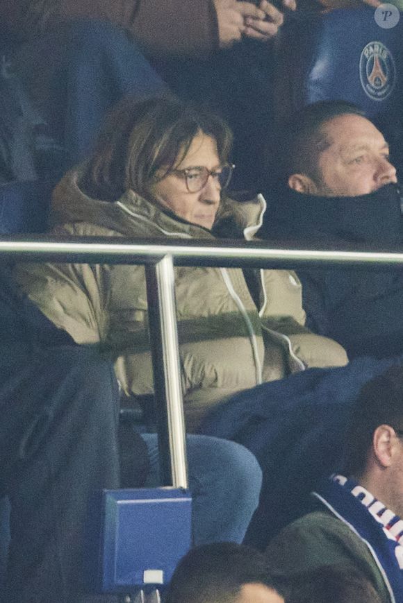 Fayza Lamari, la mère de Kylian Mbappé, dans les tribunes du match de Ligue 1 McDonald's opposant le Paris Saint-Germain (PSG) à Lyon (3-1) au Parc des Princes à Paris le 15 décembre 2024.