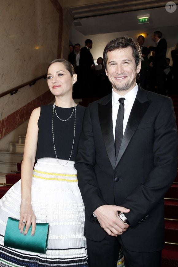 Guillaume Canet et  Marion Cotillard - Arrivées Intérieur - 40ème cérémonie des Cesar au théâtre du Châtelet à Paris, le 20 février 2015.

BORDE-JACOVIDES / BESTIMAGE
