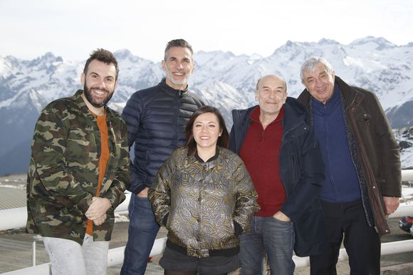 Laurent Ournac, Patrick Guérineau, Candiie,  Patrick Paroux, Thierry Heckendorn  de Camping Paradis - Photocall lors du 22ème Festival des créations télévisuelles de Luchon. Le 8 février 2020
© Christophe Aubert via Bestimage