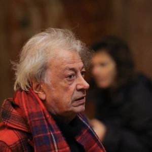 Le chanteur français Hervé Vilard lors d'une messe à la mémoire de l'actrice française Brigitte Bardot à l'église Saint-Roch à Paris, le 28 janvier 2026. Photo par Nasser Berzane/ABACAPRESS.COM