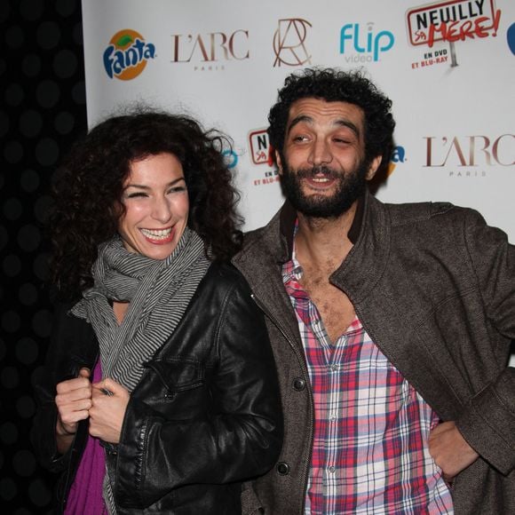 Anne Depetrini et Ramzy Bedia arrivent à la soirée de célébration des 2,5 millions de billets vendus pour le film français 'Neuilly Sa Mere', à l'Arc à Paris, France, le 27 novembre 2009. Photo by Denis Guignebourg/ABACAPRESS.COM