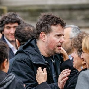 Nicolas Demorand - Obsèques de Sébastien Demorand à la Coupole du crématorium du cimetière du Père-Lachaise à Paris, France, le 31 janvier 2020.