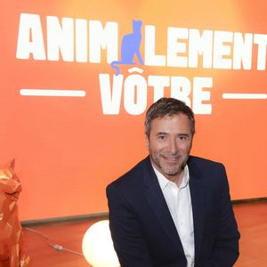 Exclusif - Bernard Montiel, lors de la présentation de l'équipe et du plateau de la nouvelle émission "Animalement Vôtre" présentée par Bernard Montiel et diffusée le dimanche 9 novembre dès 15.45 sur France 3, à Paris, France, le 13 octobre 2025. © Jack Tribeca/Bestimage