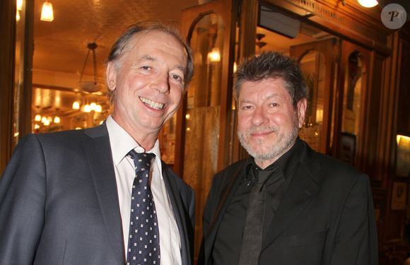 Exclusif - Philippe Chevallier et Régis Laspalès - Le dîner du mariage de Philippe Chevallier et Tiffany au restaurant Joséphine "Chez Dumonet" à Paris le 26 juillet 2016. © Philippe Baldini/Bestimage