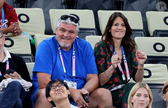 David Douillet et sa femme Vanessa lors du quart de finale basket féminin France / Allemagne lors des jeux olympiques Paris 2024 (JO 2024) le 7 août 2024. Les bleues l'emportent et filent de demi-finale.

© Jacovides / Perusseau / Bestimage