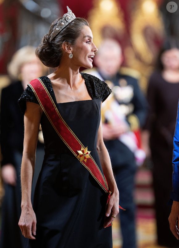 Le roi Felipe VI et la reine Letizia d'Espagne, accueillent Frank-Walter Steinmeier (Président fédéral de l'Allemagne) et sa femme Elke Budenbender pour un dîner de gala en leur honneur au palais royal à Madrid. Photo par LALO YASKY / BESTIMAGE
