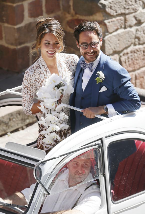 Mariage de Thomas Hollande et de la journaliste Emilie Broussouloux l'église de Meyssac en Corrèze, près de Brive, ville d'Emiie. Le 8 Septembre 2018.
© Patrick Bernard-Guillaume Collet / Bestimage