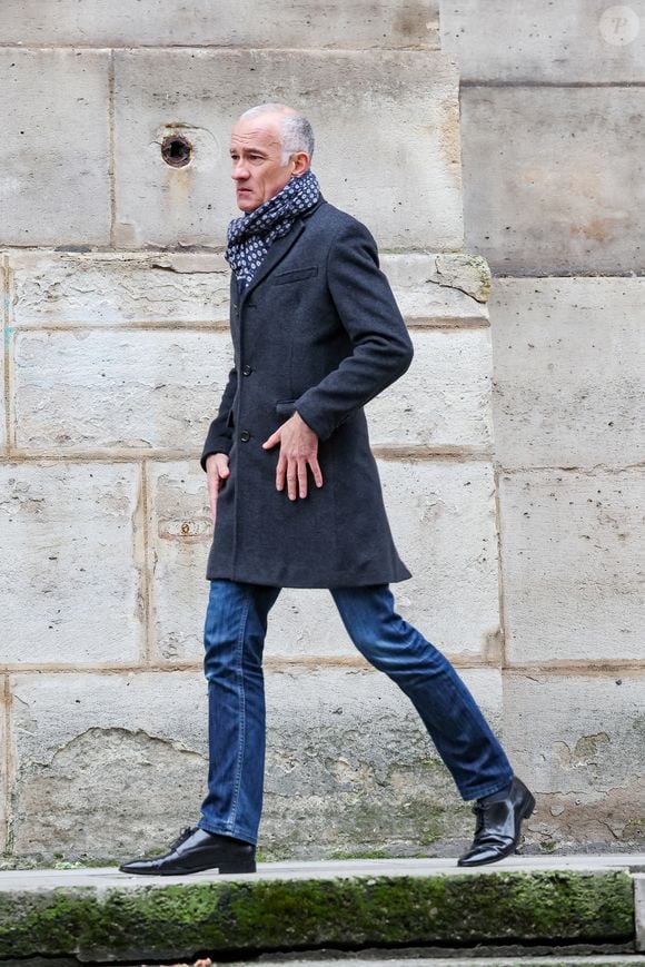 Gilles Bouleau - Sortie des obsèques de C.Laborde  en l’église Saint-Roch à Paris, le 6 février 2025. © Jacovides - Moreau / Bestimag
