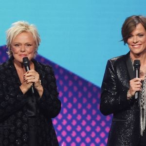 Exclusif - Muriel Robin, Anne Le Nen lors de l'enregistrement de l'émission "Nos voix pour toutes" au profit de la Fondation des femmes à l'Adidas Arena diffusée sur TMC le 25 novembre 2025, à Paris, France, le 19 novembre 2025. © Guirec-Moreau/Bestimage