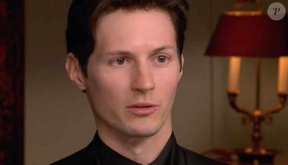 Pavel Durov, franco-russe de 39 ans, fondateur et PDG de la messagerie sécurisée Telegram a été interpellé samedi soir 24 août 2024 à l'aéroport du Bourget en France. © Capture TV Interview 60 Minutes via Bestimage