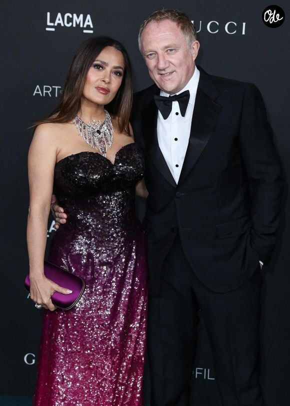 Salma Hayek et son mari François-Henri Pinault - People au 10ème "Annual Art+Film Gala" organisé par Gucci à la "LACMA Art Gallery" à Los Angeles le 6 novembre 2021.