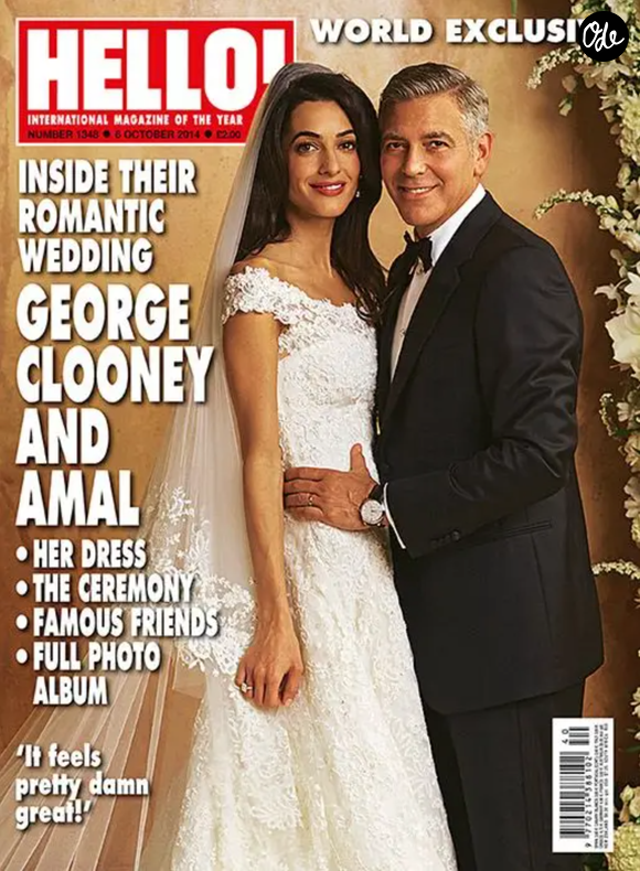 Couverture du magazine Hello qui a eu l'exclusivité en 2014 des photos du mariage de George et Amal Clooney.