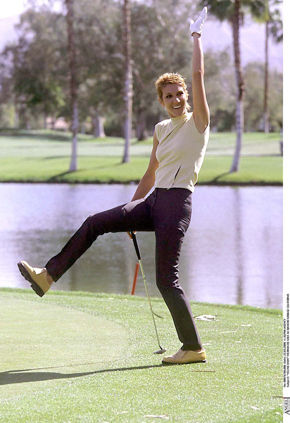 Céline Dion fait du golf. 
ALPHA AGENCY / BESTIMAGE