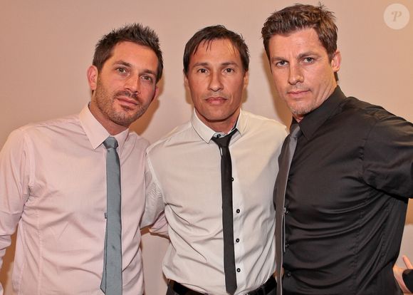 Steve Hart, Nathan Moore, Aaron Cooper - Concert des Worlds Apart sur la scene de Gayant expo a Douai le 5 mai 2013. Agence Bestimage