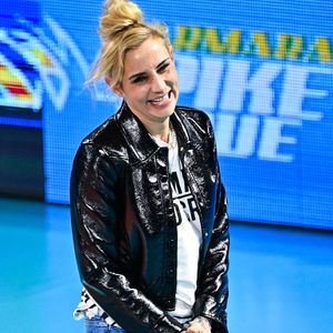 L'ancienne Miss France Elodie GOSSUIN lors du match de Marmara Spike Ligue entre Paris et Tourcoing à la Salle Pierre Charpy le 10 janvier 2025 à Paris, France. Photo par Sandra Ruhaut/Icon Sport/ABACAPRESS.COM