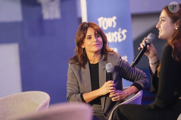 Faustine Bollaert lors de la journée nationale de la lutte contre le harcèlement à l’école au lycée Pierre-Gilles de Gennes - ENCPB à Paris, France, le 7 novembre 2023. © Jonathan Rebboah/Panoramic/Bestimage