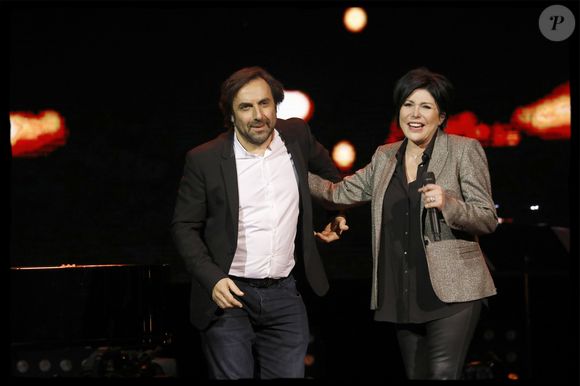 Exclusif - André Manoukian, Liane Foly (Le duo travaille actuellement sur la sortie prochaine d’un album) - 5ème édition de "La Nuit de la Déprime" aux Folies Bergère à Paris le 12 février 2018. © Alain Guizard/Bestimage