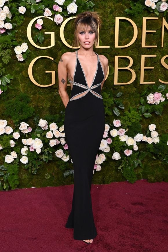 Miley Cyrus lors de la 82ème édition des Golden Globes au Beverly Hilton à Los Angeles, le 5 janvier 2024.