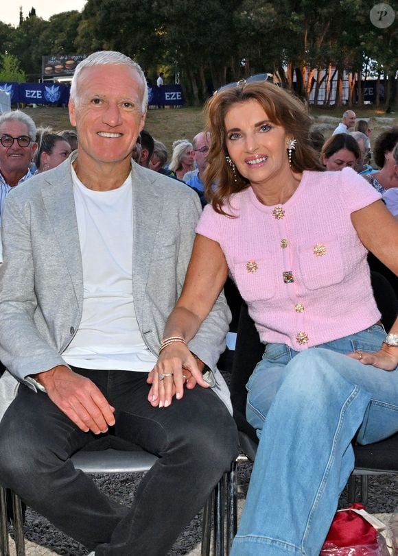 Didier Deschamps et sa femme Claude durant la 2ème soirée de la seconde édition des Théâtrales d'Eze avec Mélanie Page dans la pièce "Je m'appelle Georges" à l'oppidum du Col d'Eze, le 3 août 2024.  © Bruno Bebert / Bestimage
