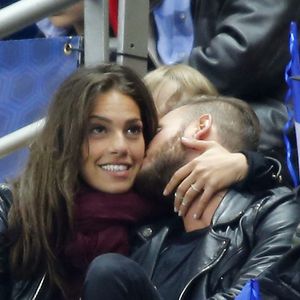 M.Pokora (Matt Pokora) et Scarlett Baya assistent au match amical France-Norvège au Stade de France à Saint-Denis le 27 mai 2014. © Agence / Bestimage