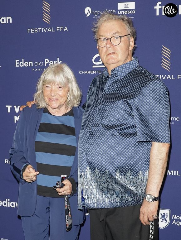 Marie-France Brière et Dominique Besnehard au photocall de la soirée d'ouverture de la 19ème édition du festival du film francophone d'Angoulême, le 24 août 2026. © COADIC GUIREC / BESTIMAGE