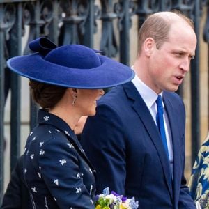 Le prince William, prince de Galles, Catherine (Kate) Middleton, princesse de Galles - La famille royale britannique à la sortie du service annuel du jour du Commonwealth à l'abbaye de Westminster à Londres le 13 mars 2023.