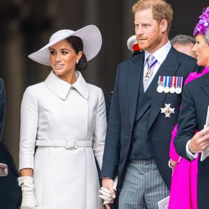 Les membres de la famille royale et les invités lors de la messe célébrée à la cathédrale Saint-Paul de Londres, dans le cadre du jubilé de platine (70 ans de règne) de la reine Elisabeth II d’Angleterre. Londres, le 3 juin 2022. Backgrid USA / Bestimage