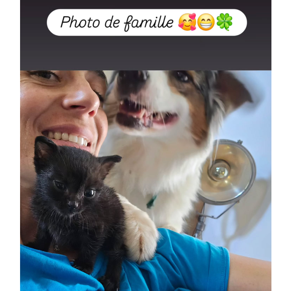 Aperçu dans les bras de Marion aux côtés de leur chien, le félin marque un moment tendre dans la vie du couple. 

Story Instagram de Laurent Jalabert le 29 juin 2025.