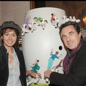 Francois Cluzet et Valerie Bonneton - soiree pour le grand vin du Languedoc "Chateau Puech-Haut" a l'Hotel Westin a Paris. Avec une exposition de barriques de "Chateau Puech Haut" dessinees par Jean Claude Dreyfus et Chantal Thomass.
RACHID BELLAK / BESTIMAGE