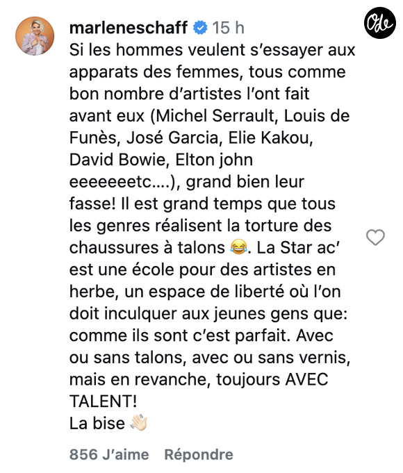 Marlene Schaff Instagram 0ctobre 2026