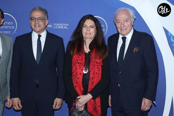 Khaled El-Enany (Directeur Général de l'Unesco), Françoise Bettencourt Meyers et son mari Jean-Pierre Meyers - 28ème Prix International L’Oréal-UNESCO pour les Femmes et la Science à l’UNESCO, Paris, France le 11 Juin 2026.

© Bertrand Rindoff / Bestimage