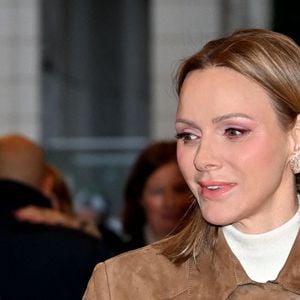 Le prince Albert II de Monaco, La princesse Charlène de Monaco, La princesse Stéphanie de Monaco, Camille Gottlieb lors du spectacle Monaco sous les Etoiles, sous le chapiteau de Fontvieille à Monaco, le 22 décembre 2025. 
© Claudia Albuquerque / Bestimage